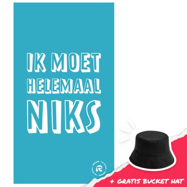 Strandlaken ik moet helemaal niks + kado