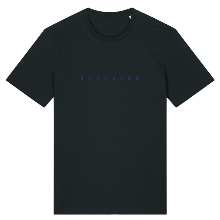 Blue logo T-shirt black – Rustaagh