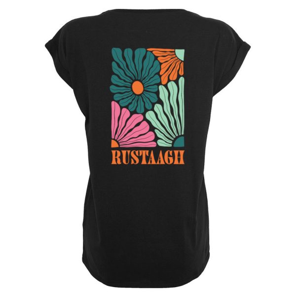 FLower green T-shirt dames zwart