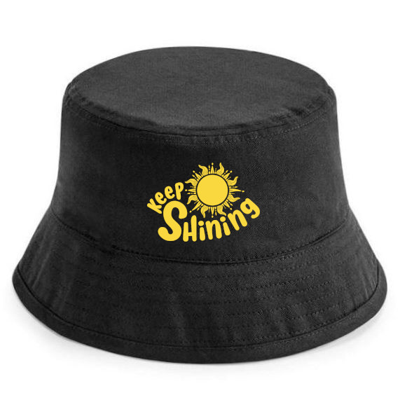 Keep shining bucket hat zwart