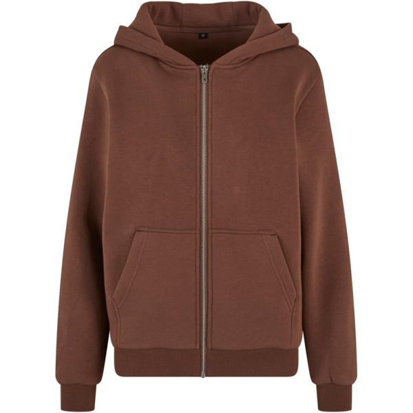 Zip hoodie dames bruin