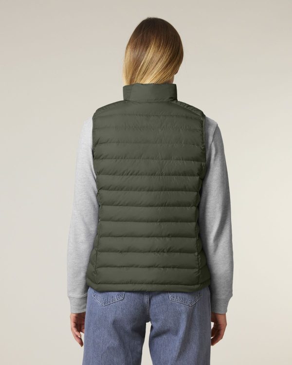 Puffer bodywarmer dames kaki - Afbeelding 3