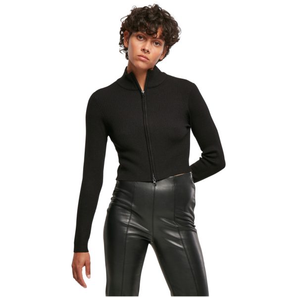 Cropped rib zip vest dames - Afbeelding 3