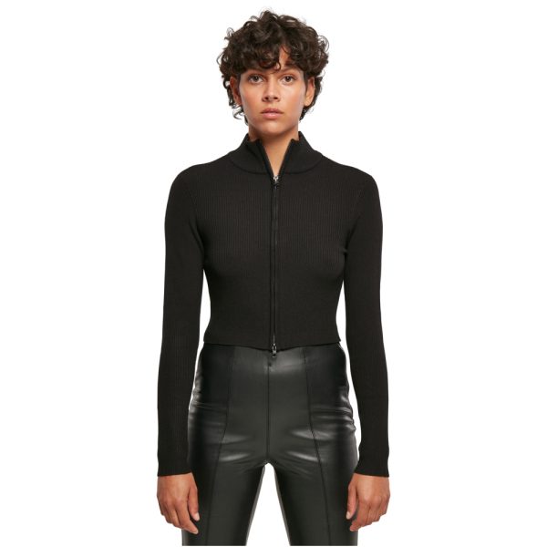 Cropped rib zip vest dames - Afbeelding 7