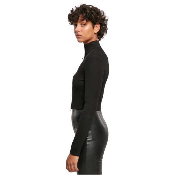 Cropped rib zip vest dames - Afbeelding 5