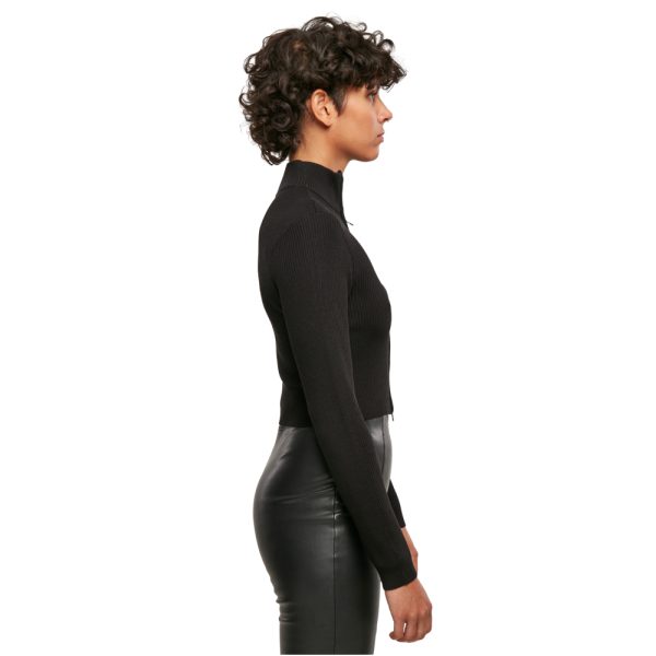 Cropped rib zip vest dames - Afbeelding 6