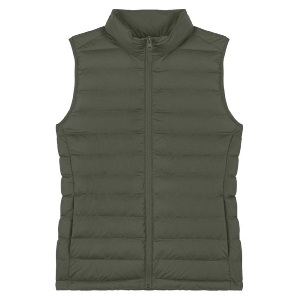 Puffer bodywarmer dames kaki