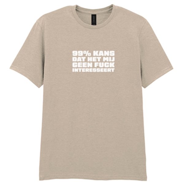 99% kans T-shirt heren beige