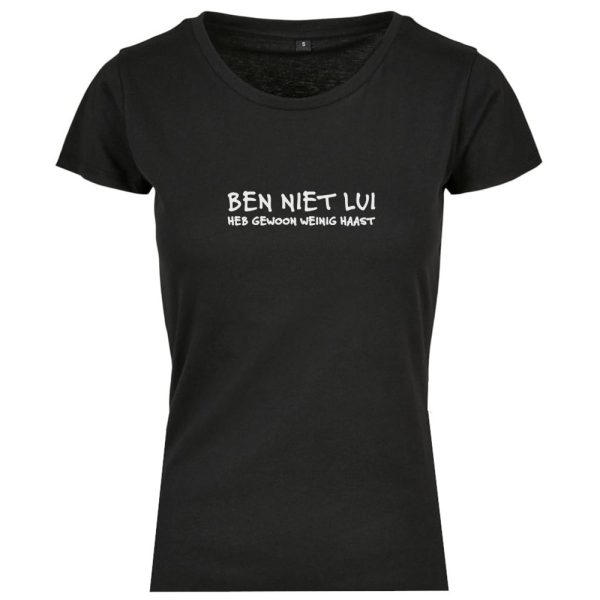 Ben niet lui classic dames t-shirt zwart
