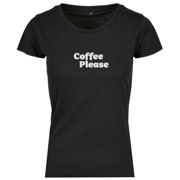 Coffee please classic dames t-shirt zwart