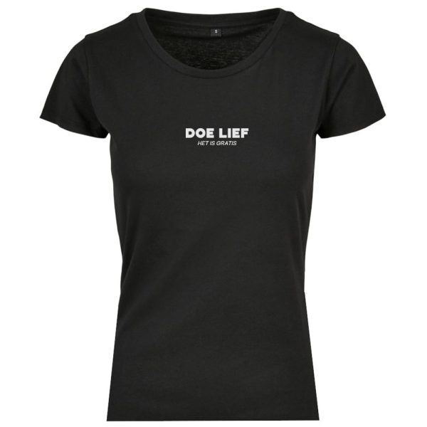 Doe lief classic dames t-shirt zwart