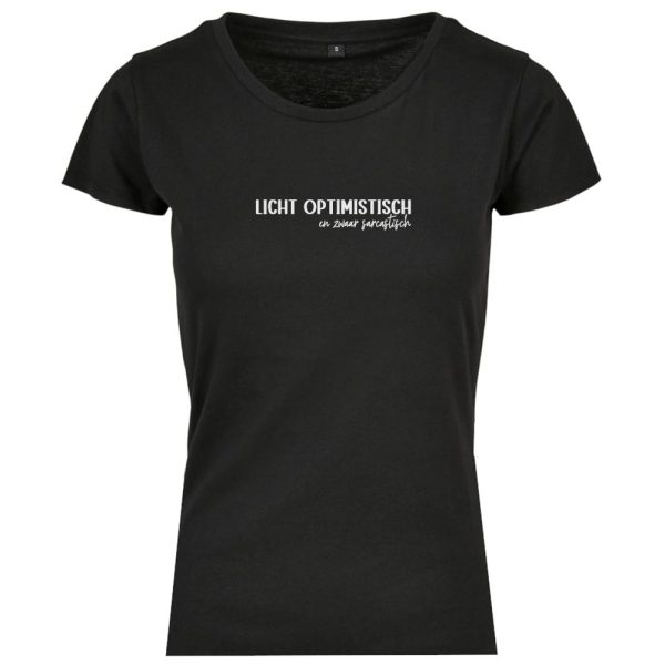 Licht optimistisch classic dames t-shirt zwart