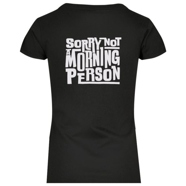 Morning person classic dames t-shirt zwart