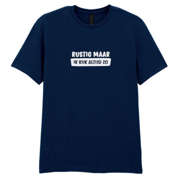 Rustig maar T-shirt heren navy
