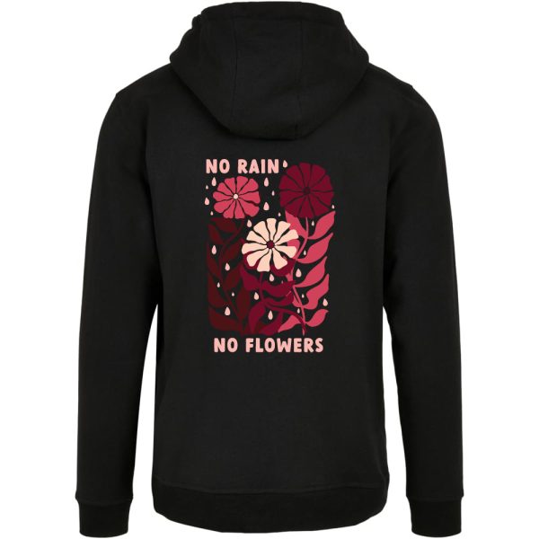 No rain no flowers hoodie zwart + kado