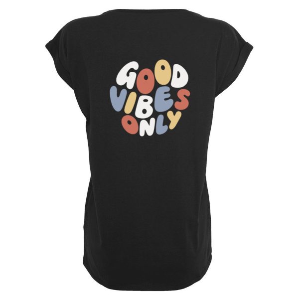 Good vibes multi color T-shirt dames zwart