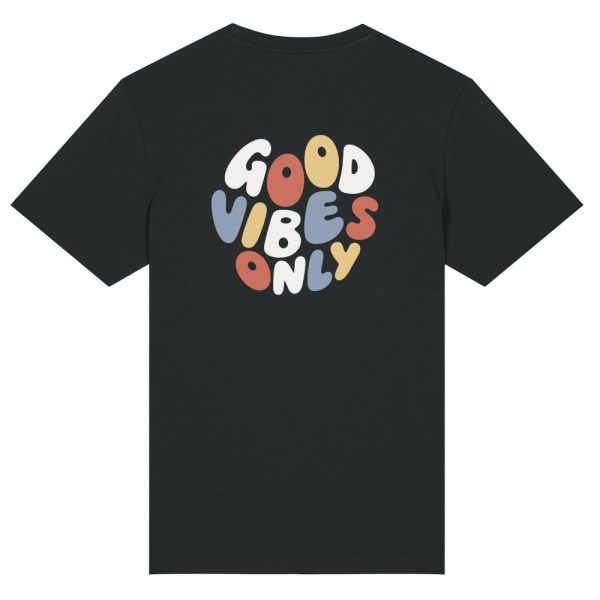 Good vibes multi color T-shirt zwart