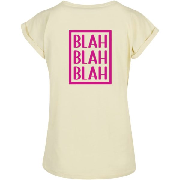 Blah blah blah T-shirt dames geel