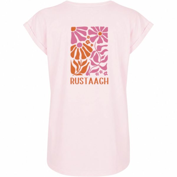 Flower orange T-shirt dames roze