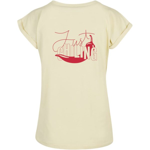 Just chiling T-shirt dames geel