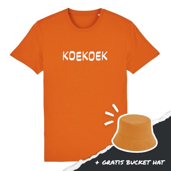 Koekoek unisex T-shirt oranje + bucket hat