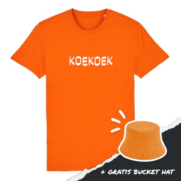 Koekoek unisex T-shirt oranje + bucket hat