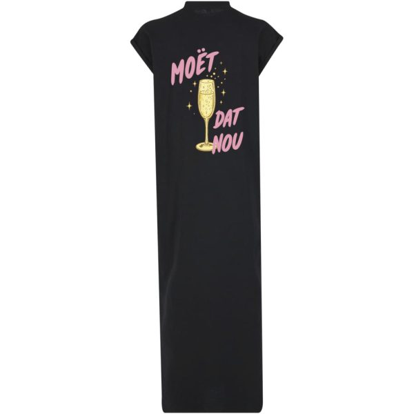 Moët dat nou long split dress zwart