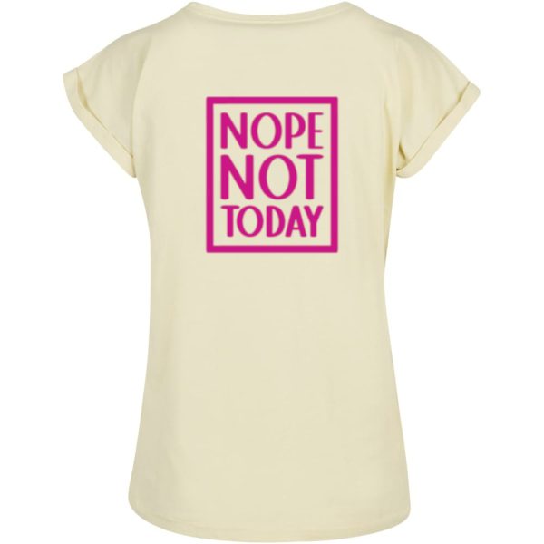 Nope not today T-shirt dames geel