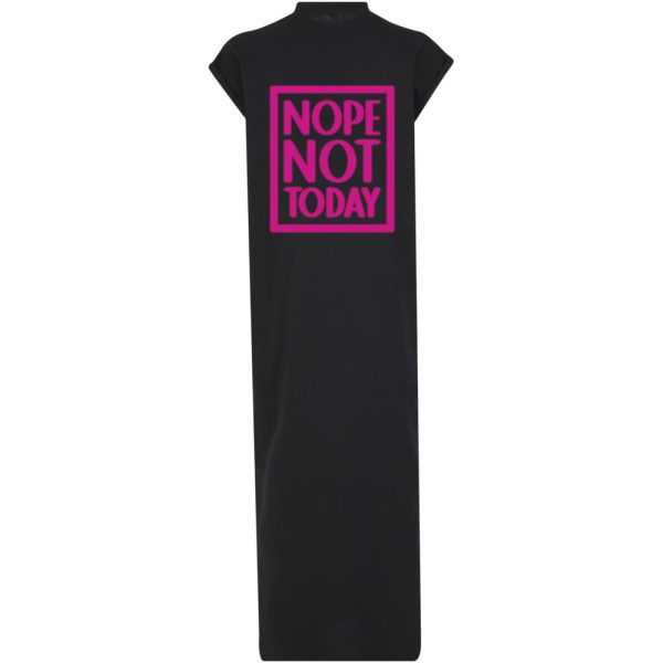 Nope not today long split dress zwart
