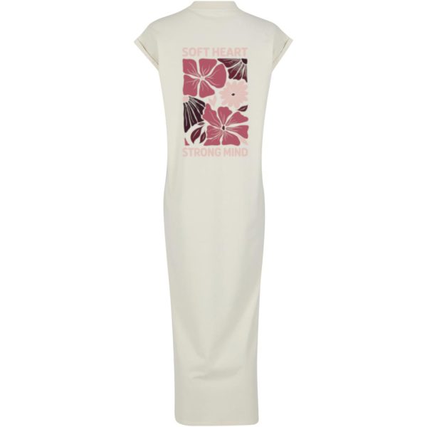 Soft heart long split dress off white