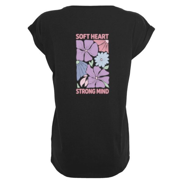 Soft heart pastel T-shirt dames zwart