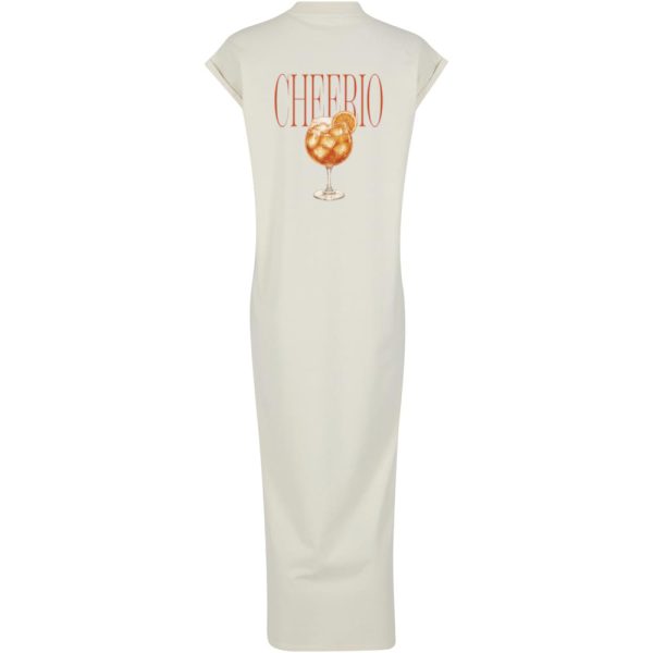 Cheerio long split dress off white
