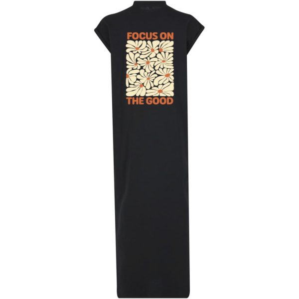 Focus on the good long split dress zwart