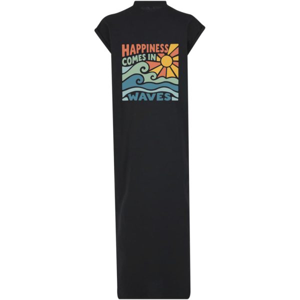 Happiness long split dress zwart
