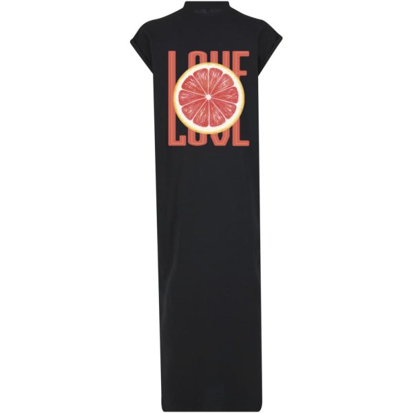 Love long split dress zwart