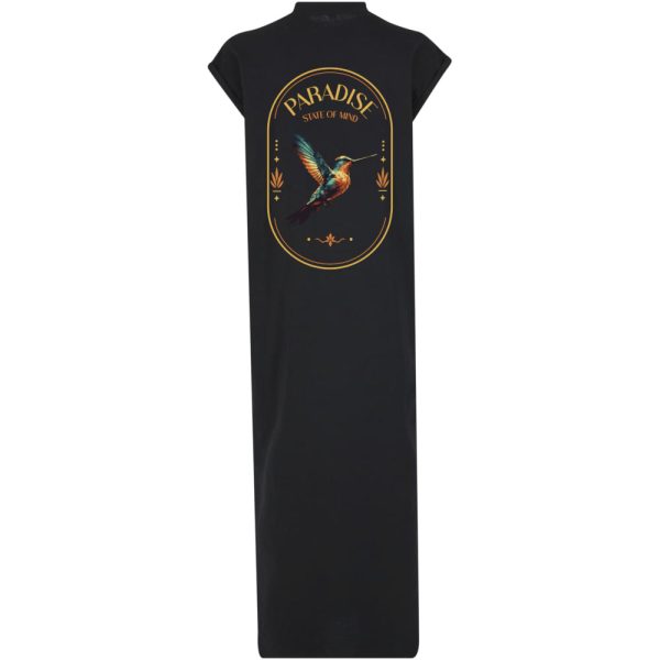 Paradise long split dress zwart