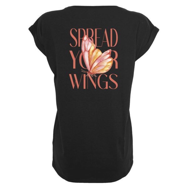 Spread your wings T-shirt dames zwart