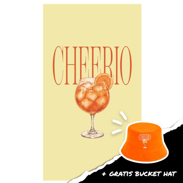 Cheerio strandlaken geel + bucket hat