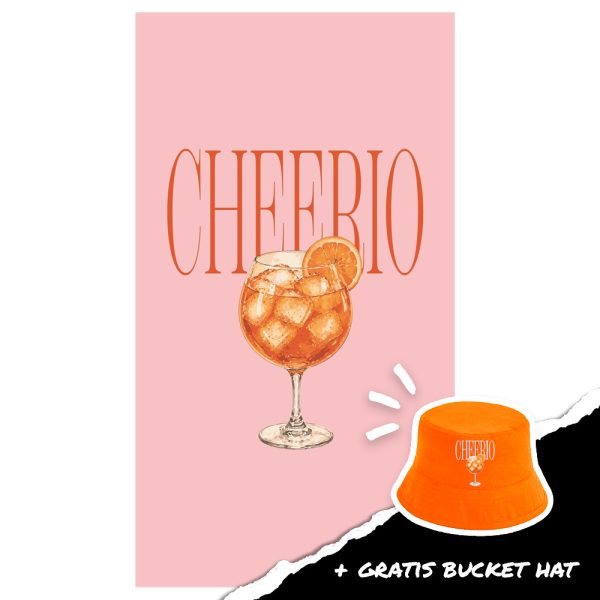 Cheerio strandlaken roze + bucket hat