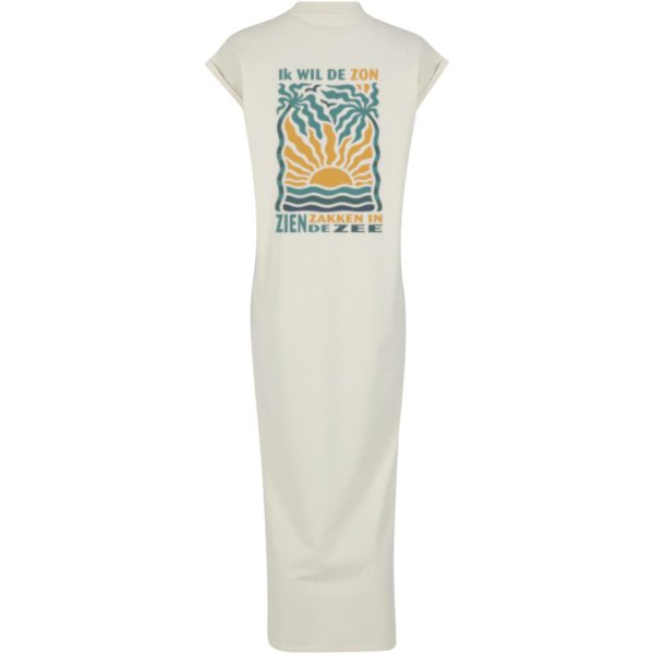 Zon zien zakken zee long split dress off white