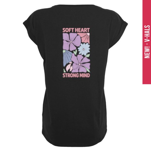 Soft heart pastel V-hals T-shirt dames