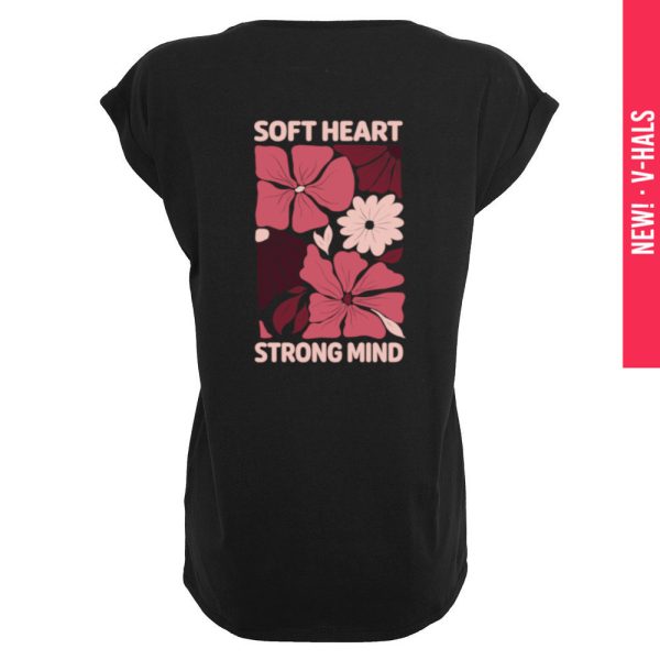 Soft heart V-hals T-shirt dames