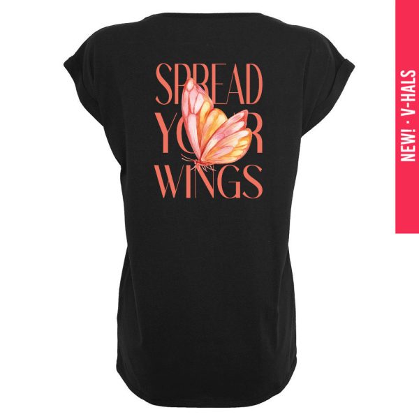 Spread your wings V-hals T-shirt dames