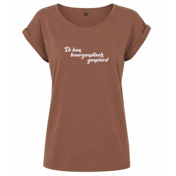 Bourgondisch gespierd T-shirt dames