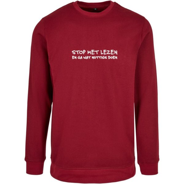 Sweater Bordeaux - Stop met lezen